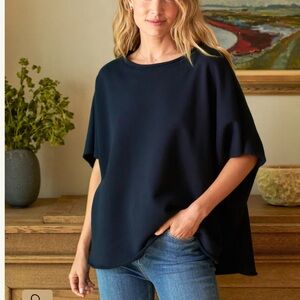 Frank & Eileen Olive Crew Neck Capelet